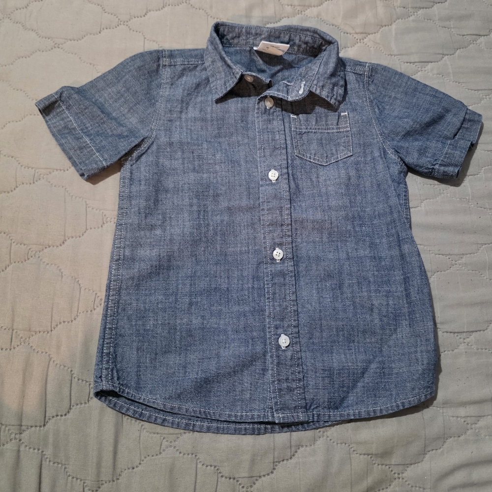 Light Blue Kids Button Down Shirt, 18m